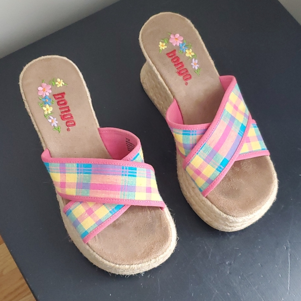 Plaid Bongo wedges
